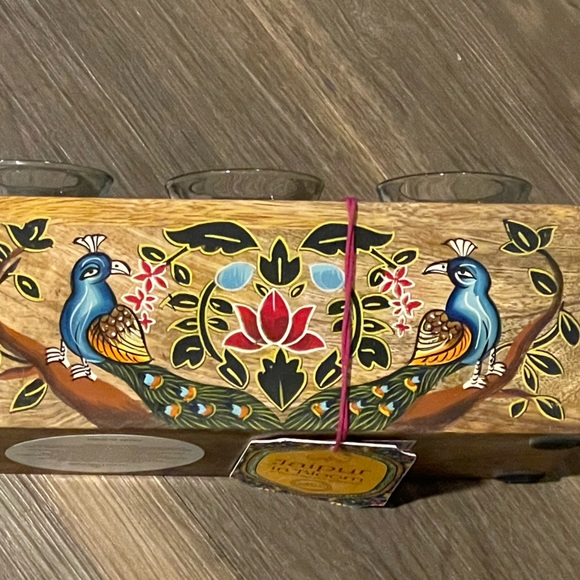Jaipur in Bloom Tealight Holder NWT Floral Peacock Decor - Picture 3 of 13